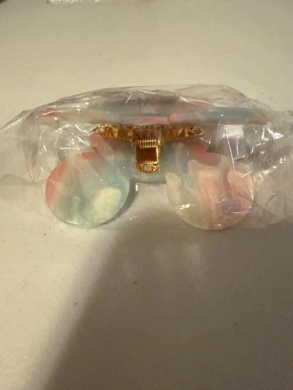 Mickey Head Shaped Claw Clip Hair Accessory - Pink and Blue